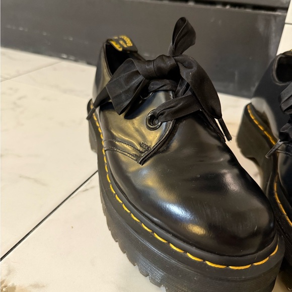 Dr. Martens Black Leather “Holly” Creepers with Black Ribbon Laces - Picture 6 of 9